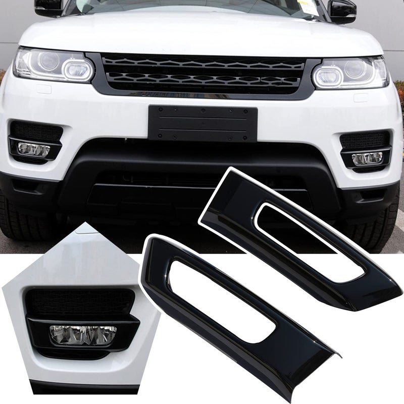 YUECHI For Range Rover Sport 2014-2017 Car ABS Front Fog Lamp Trim Accessories (Gloss Black) - Image 1